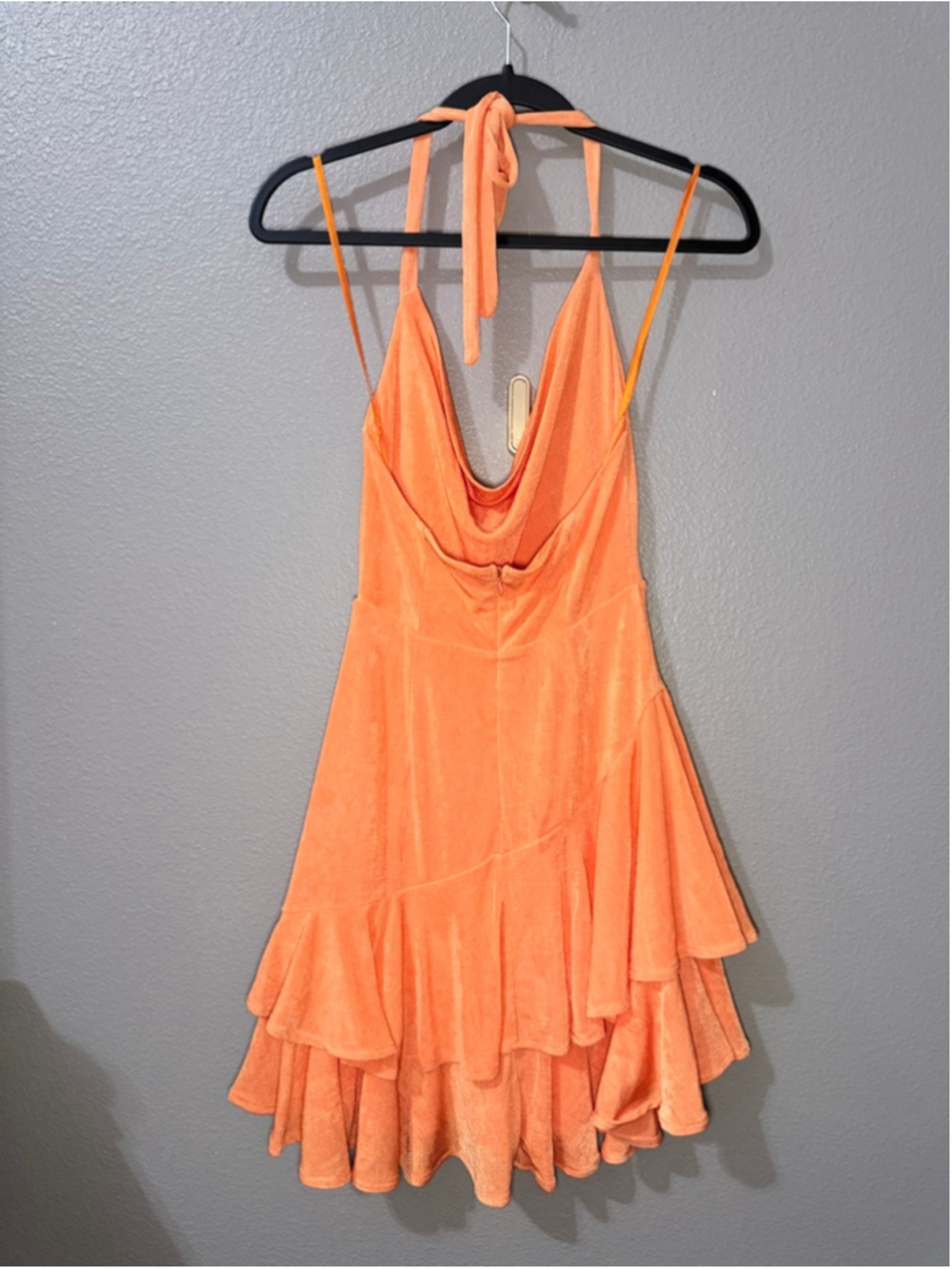 Women's Saints + Secrets Orange tiered halter Mini Dress S - Picture 6 of 9